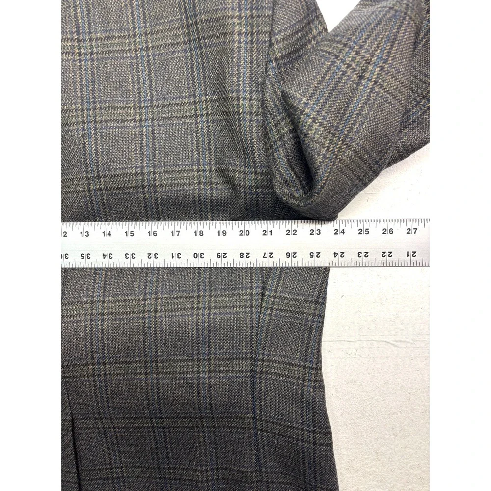 vtg Chaps Ralph Lauren 44R Green Blue Plaid Blazer Jacket Sport Coat Tweed Wool‎